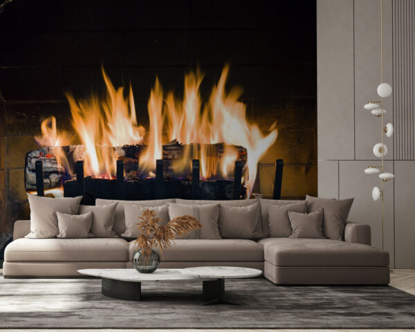 Wall murals Fire in a fireplace Wall murals Fire in a fireplace