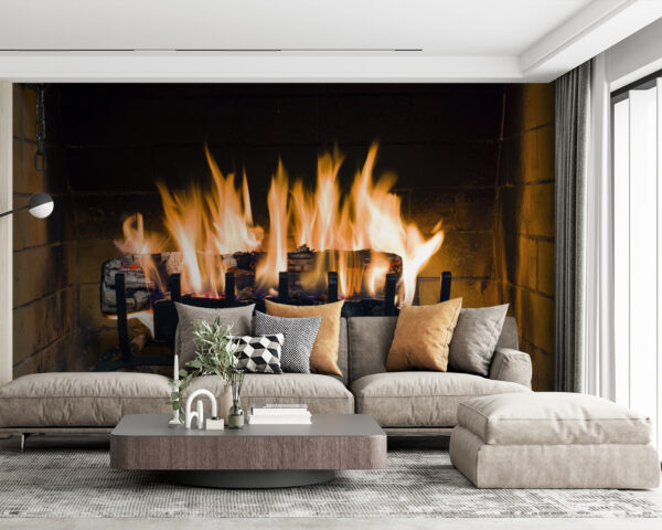 Wall murals Fire in a fireplace Wall murals Fire in a fireplace