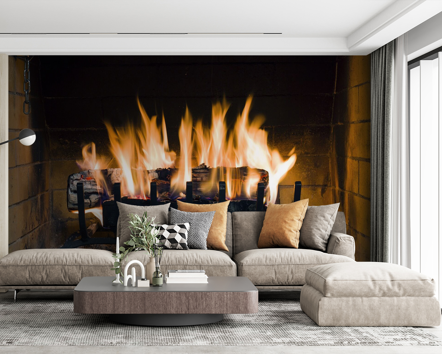 Vuur in een open haard u56584pig63m - Vuur in een open haard - tegory