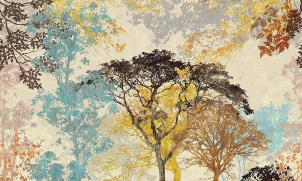 Groep bomen met verschillende kleuren Groep bomen met verschillende kleuren