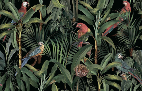 Behang met vogels en planten Behang met vogels en planten