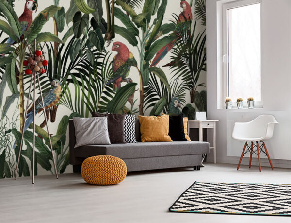 Behang met vogels en planten Behang met vogels en planten