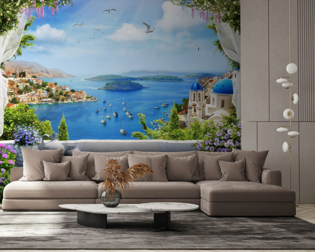 View of a city and water from a balcony View of a city and water from a balcony