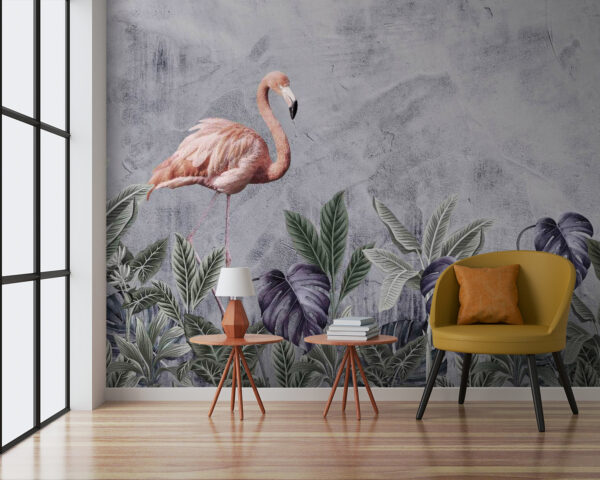 Flamingo en planten Flamingo en planten