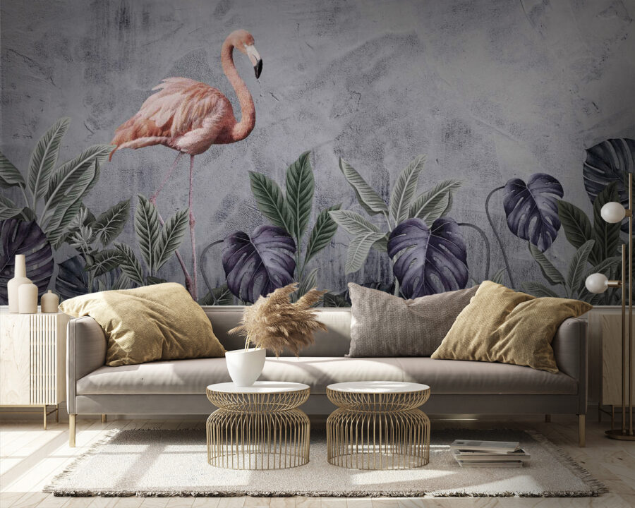 Flamingo en planten