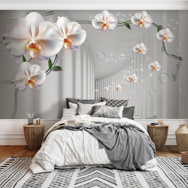 Witte bloem op witte achtergrond Witte bloem op witte achtergrond