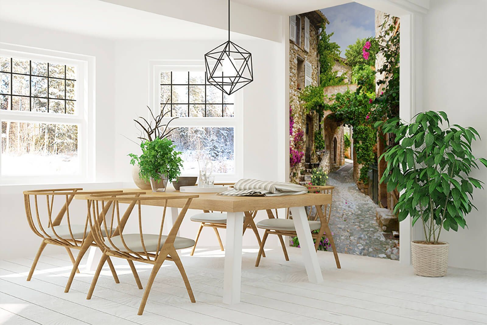 u60467piq1m - Stenen steegje met bloemen en planten - tegory