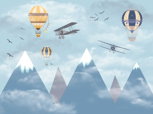 Groep vliegtuigen vliegend in de lucht Groep vliegtuigen vliegend in de lucht