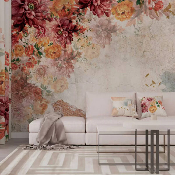 Bloemenpatroon met vintage texturen. Bloemenpatroon met vintage texturen.