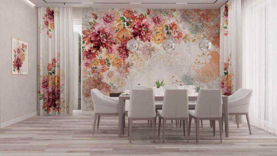 Bloemenpatroon met vintage texturen. Bloemenpatroon met vintage texturen.