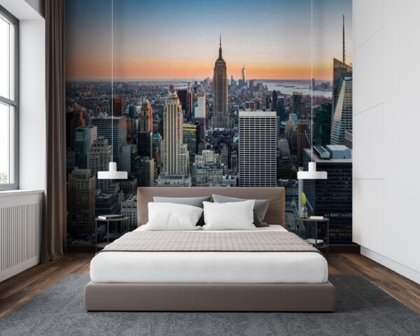 Stads skyline met hoge gebouwen Stads skyline met hoge gebouwen