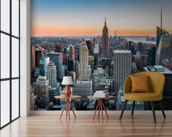 Stads skyline met hoge gebouwen Stads skyline met hoge gebouwen