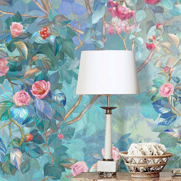 Schilderij van een boom met bloemen Schilderij van een boom met bloemen