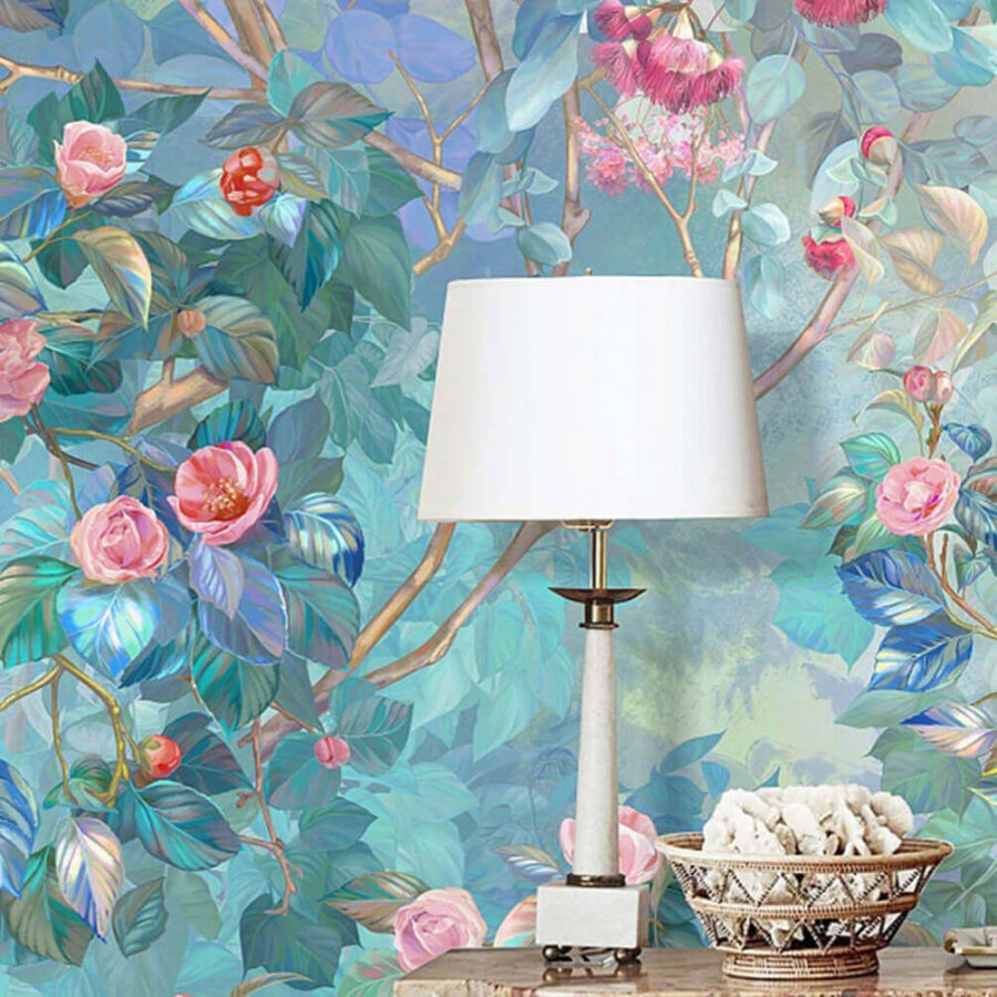 Schilderij van een boom met bloemen