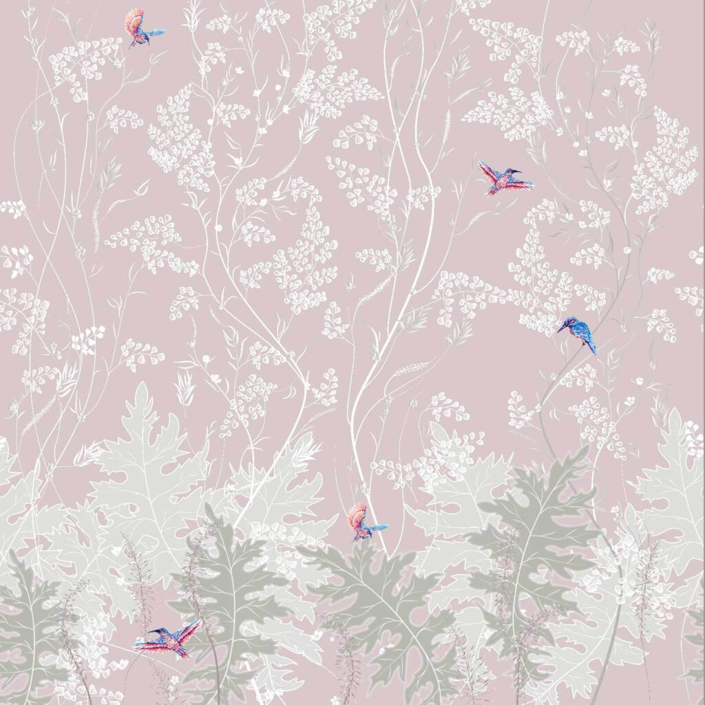 Behang met vogels en planten Behang met vogels en planten