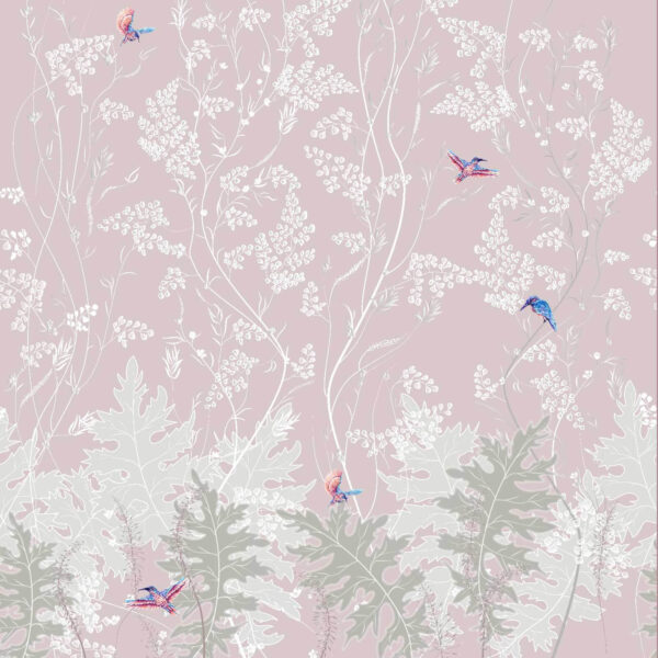 Behang met vogels en planten Behang met vogels en planten