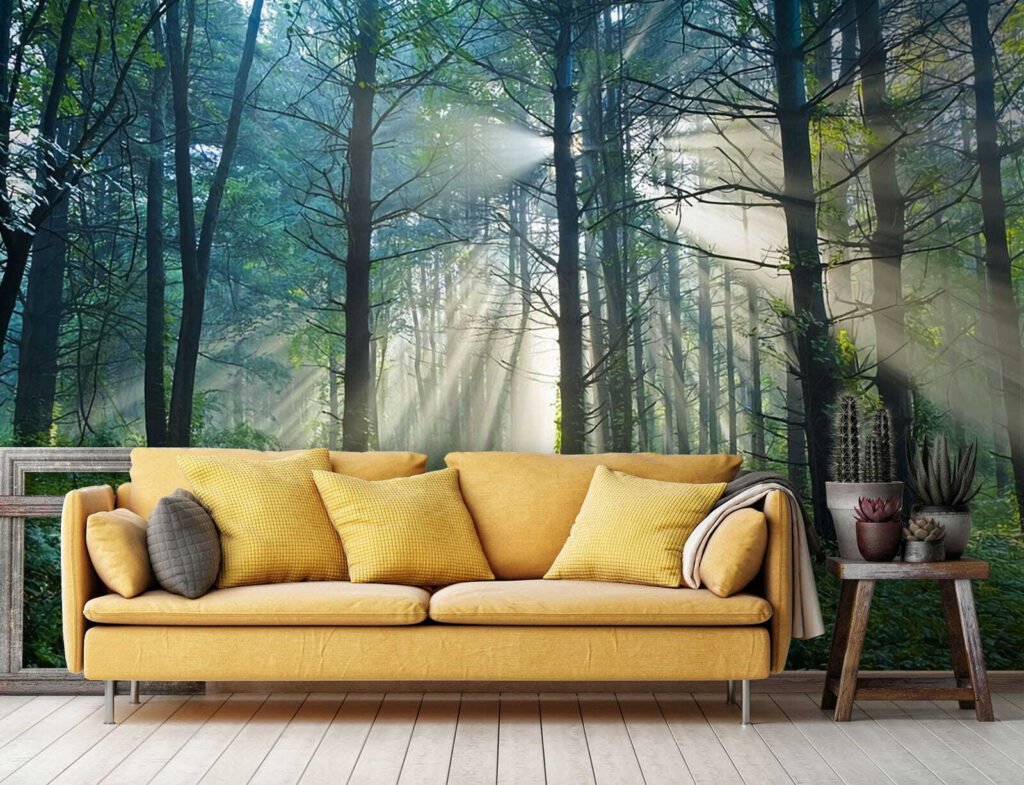 Zon schijnt door bomen in een bos u70959pig1 1024x785 - Zon schijnt door bomen in een bos - tegory