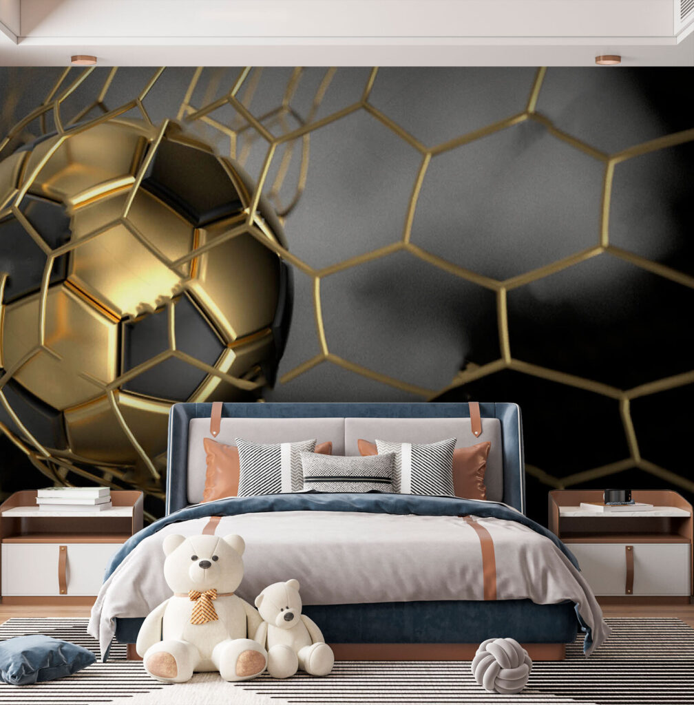 Football ball in a net