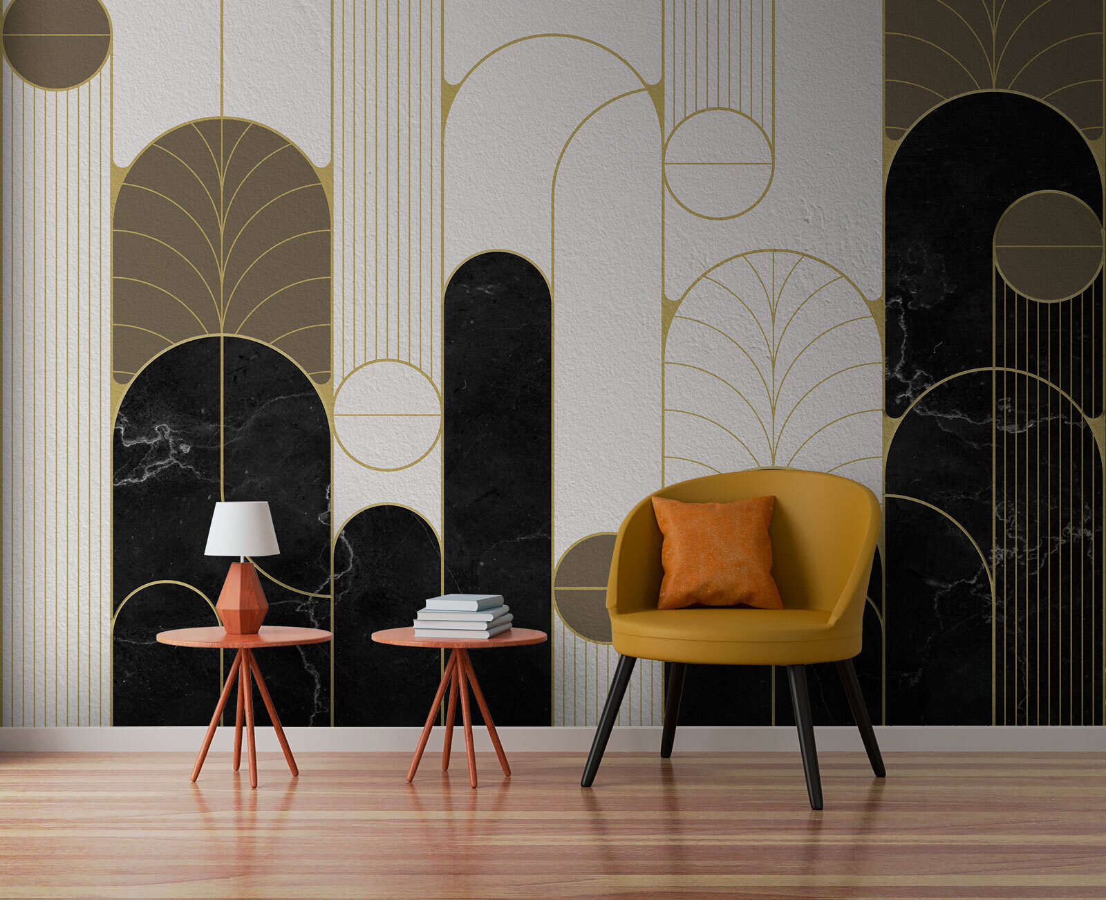 Black and white art deco design Black and white art deco design