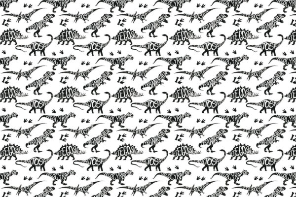 Patroon van dinosaurussen met woorden Patroon van dinosaurussen met woorden
