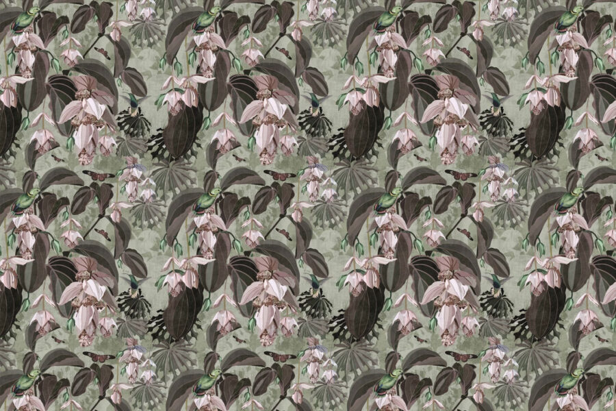 Patroon van bloemen en vogels