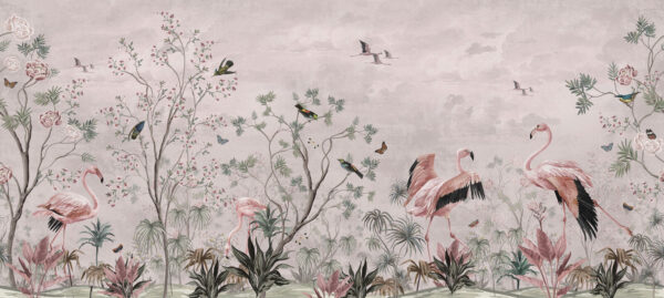 Behang met vogels en planten Behang met vogels en planten