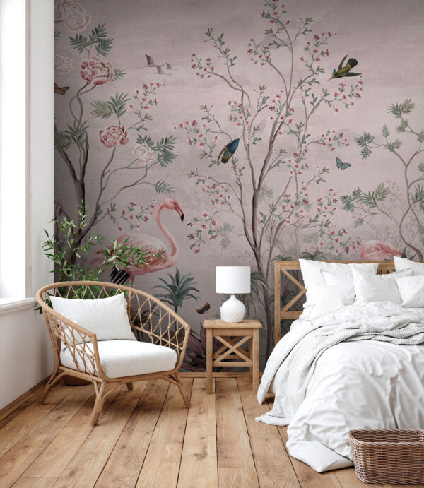 Behang met vogels en planten Behang met vogels en planten