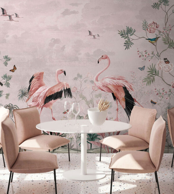 Behang met vogels en planten Behang met vogels en planten