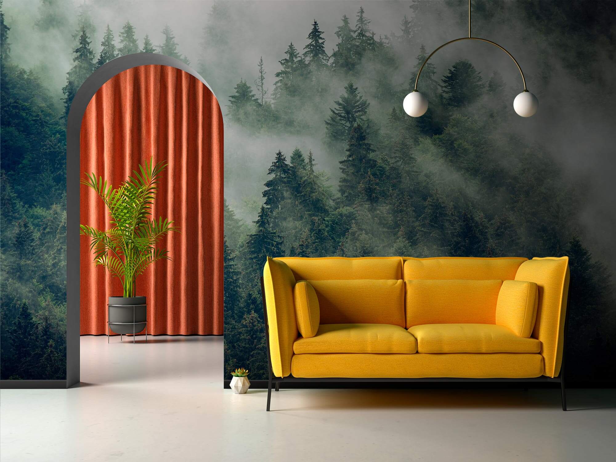 Bos van bomen met mist u73873pig1m - Bos van bomen met mist - tegory