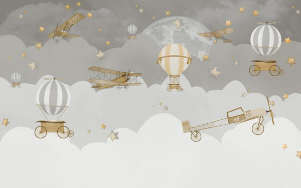 Groep vliegtuigen in de lucht Groep vliegtuigen in de lucht