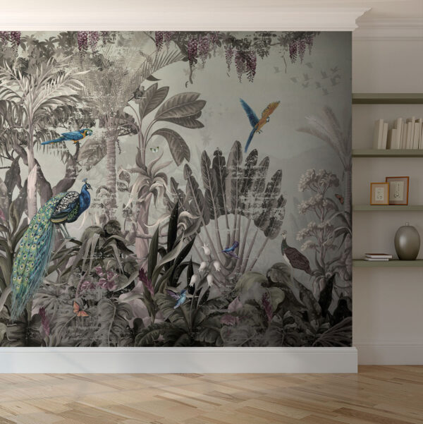 Behang met vogels en planten Behang met vogels en planten