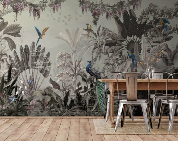 Muurschildering van vogels en planten u73928piq1 600x477 - Muurschildering van vogels en planten - tegory