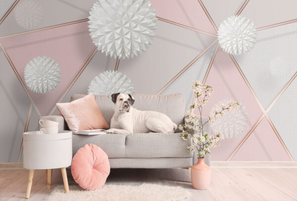 Wit en roze geometrisch ontwerp Wit en roze geometrisch ontwerp