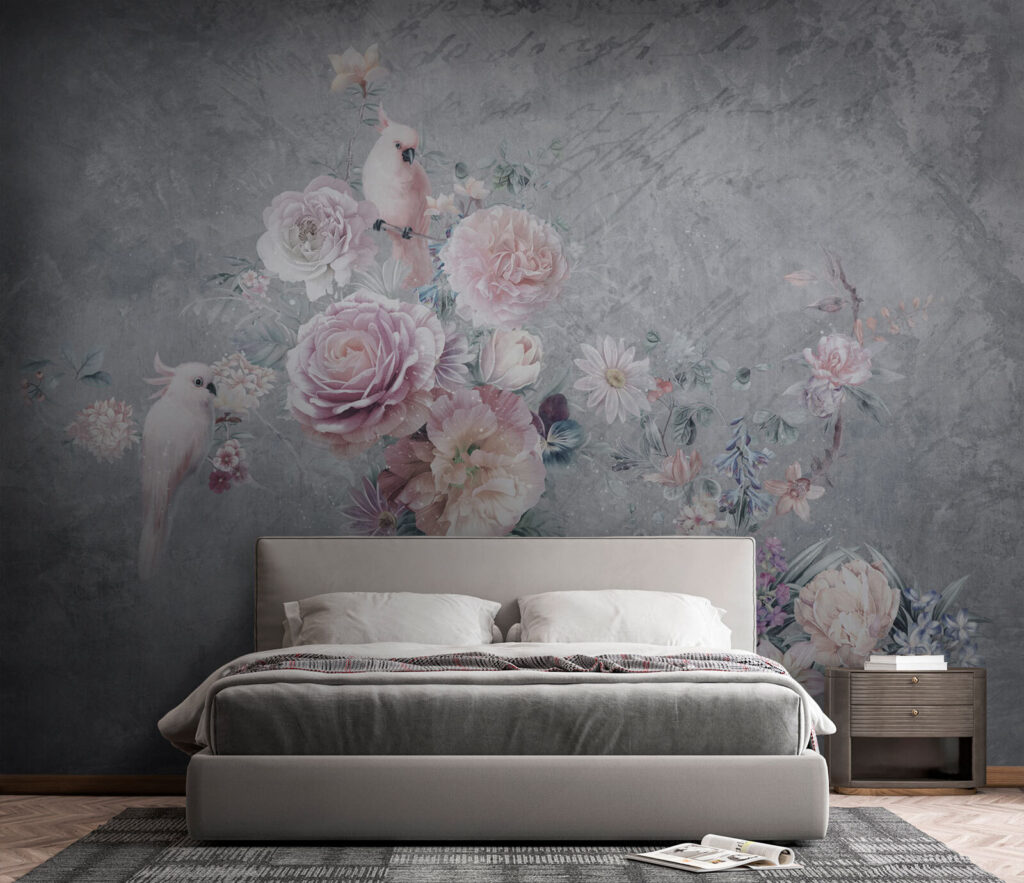 Painting of flowers and birds Painting of flowers and birds