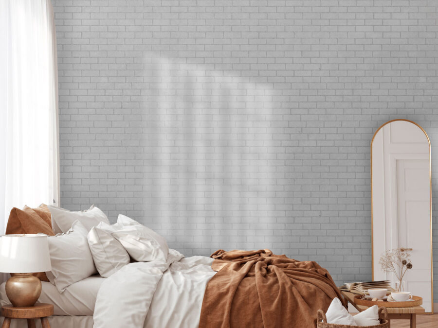 Witte bakstenen muur met veel kleine bakstenen Witte bakstenen muur met veel kleine bakstenen