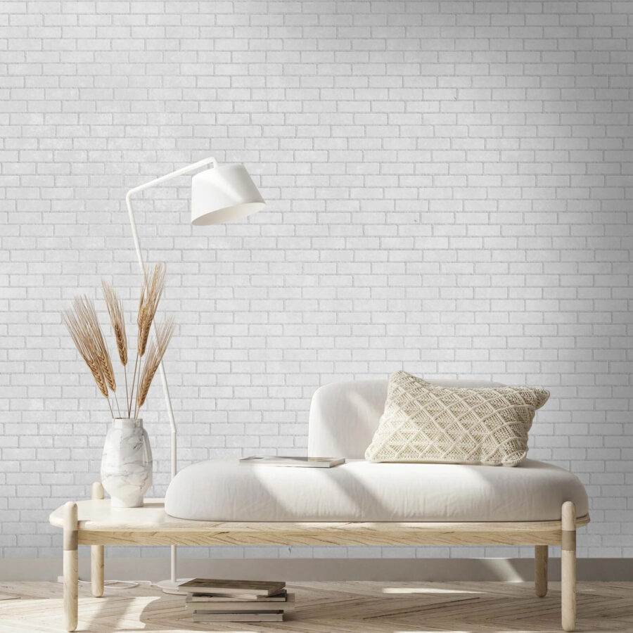 Witte bakstenen muur met veel kleine bakstenen Witte bakstenen muur met veel kleine bakstenen