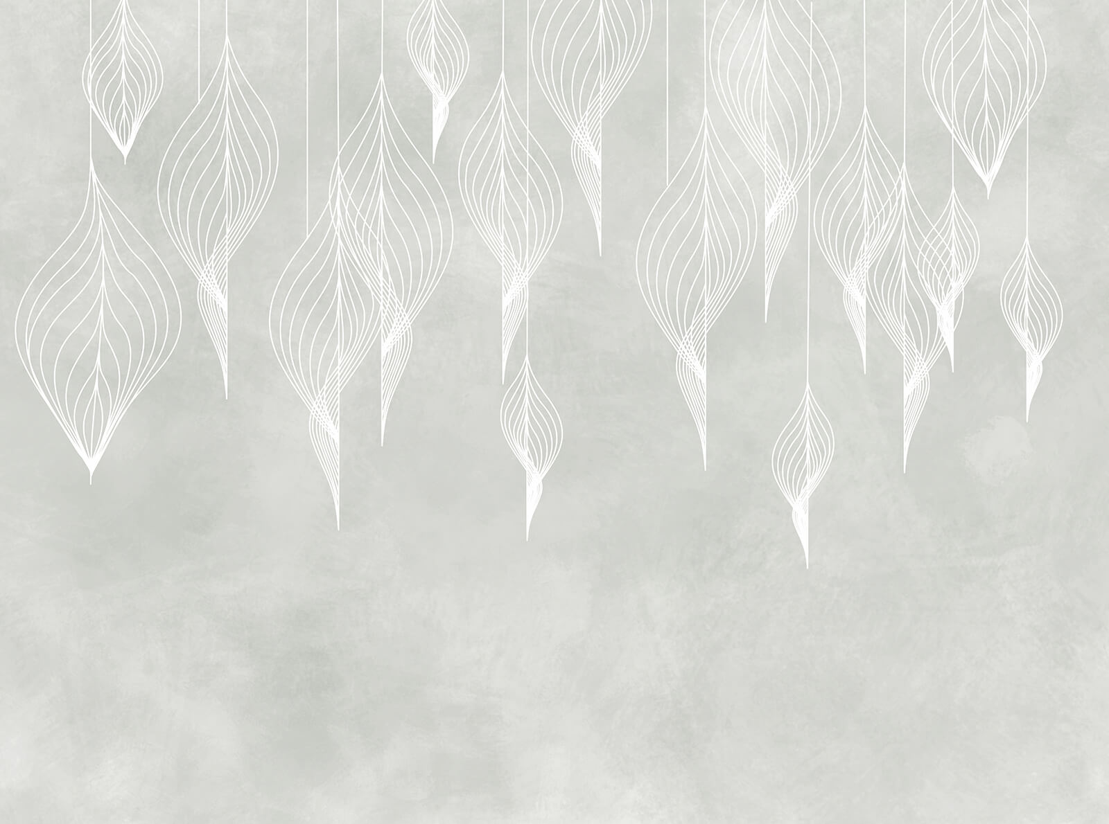 White line art of leaves White line art of leaves