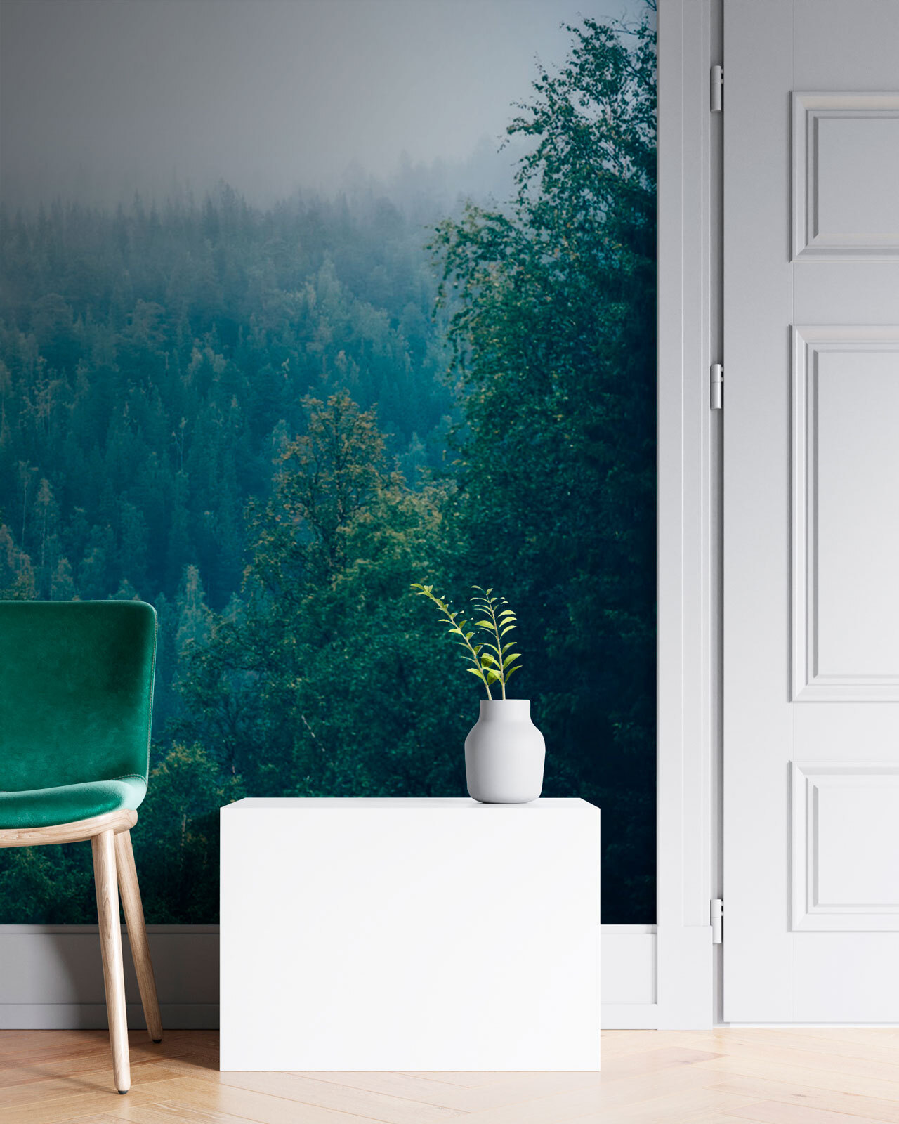 Bos van bomen met mist u74236pih1m - Bos van bomen met mist - tegory