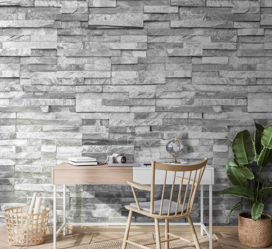 Gestructureerde stenen muur in monochroom design