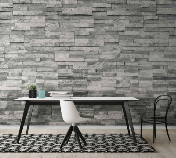 Gestructureerde stenen muur in monochroom design Gestructureerde stenen muur in monochroom design