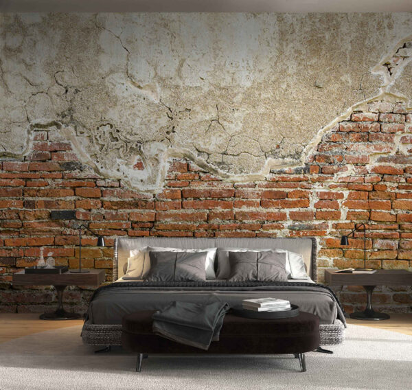 Bakstenen muur met een cementmuur Bakstenen muur met een cementmuur