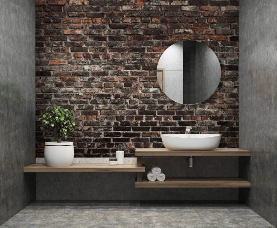 Bakstenen muur met zwarte en rode bakstenen Bakstenen muur met zwarte en rode bakstenen