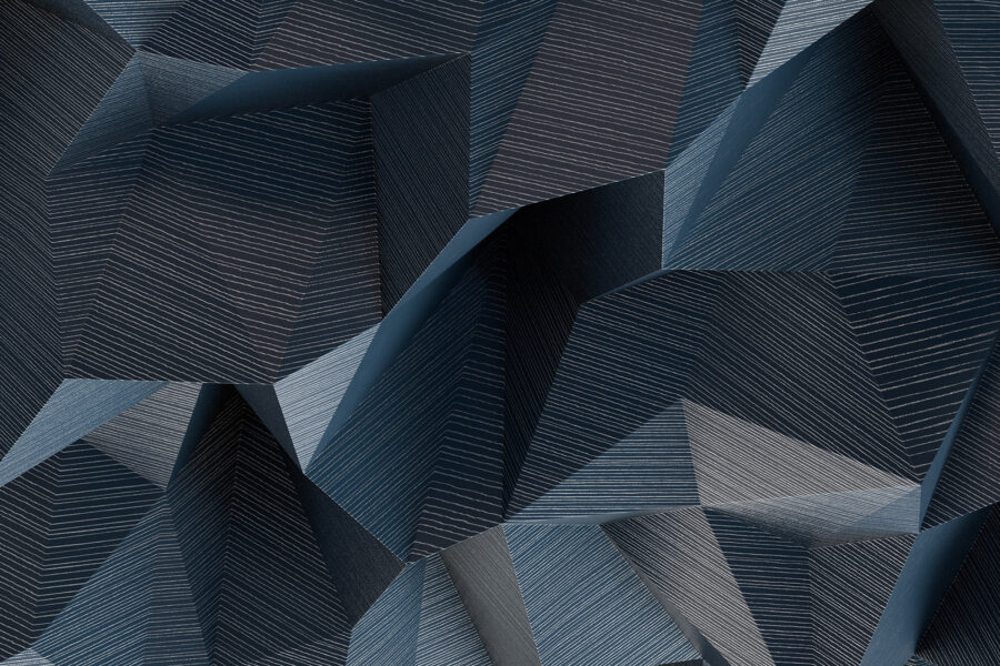 Geometrische golven in blauwtinten