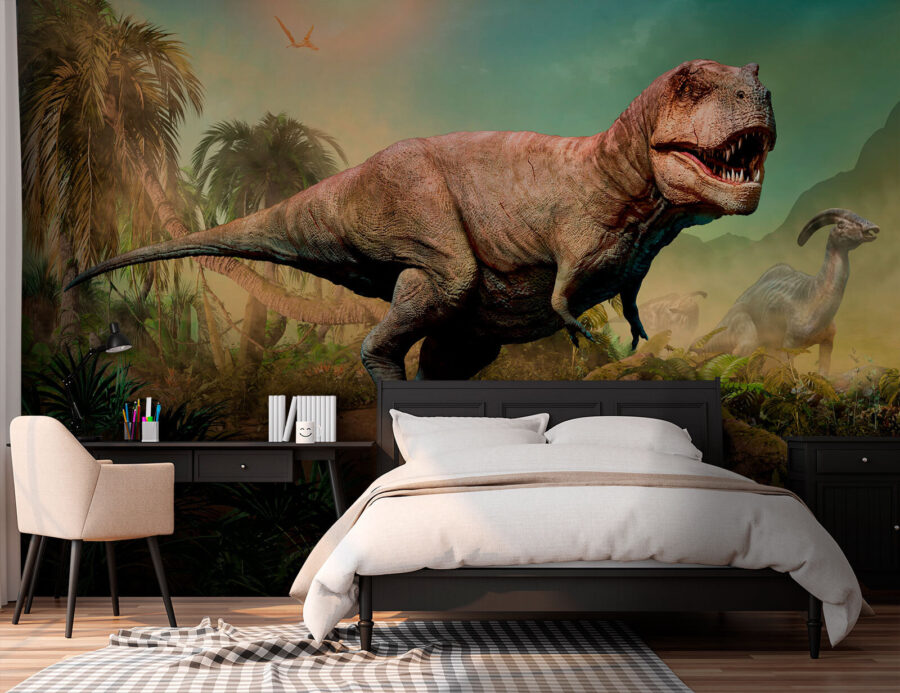 Dinosaurus in een jungle