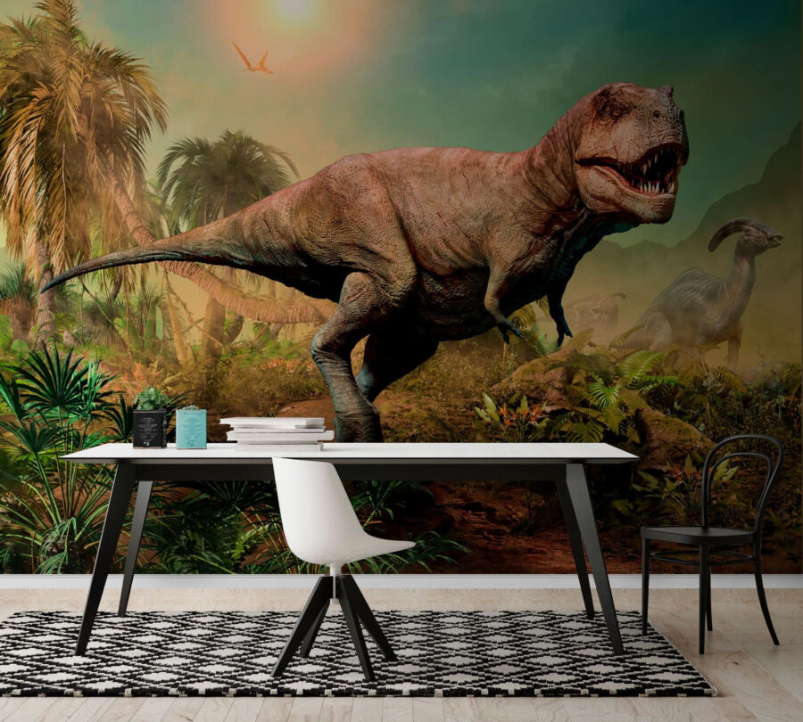 Dinosaurus in een jungle