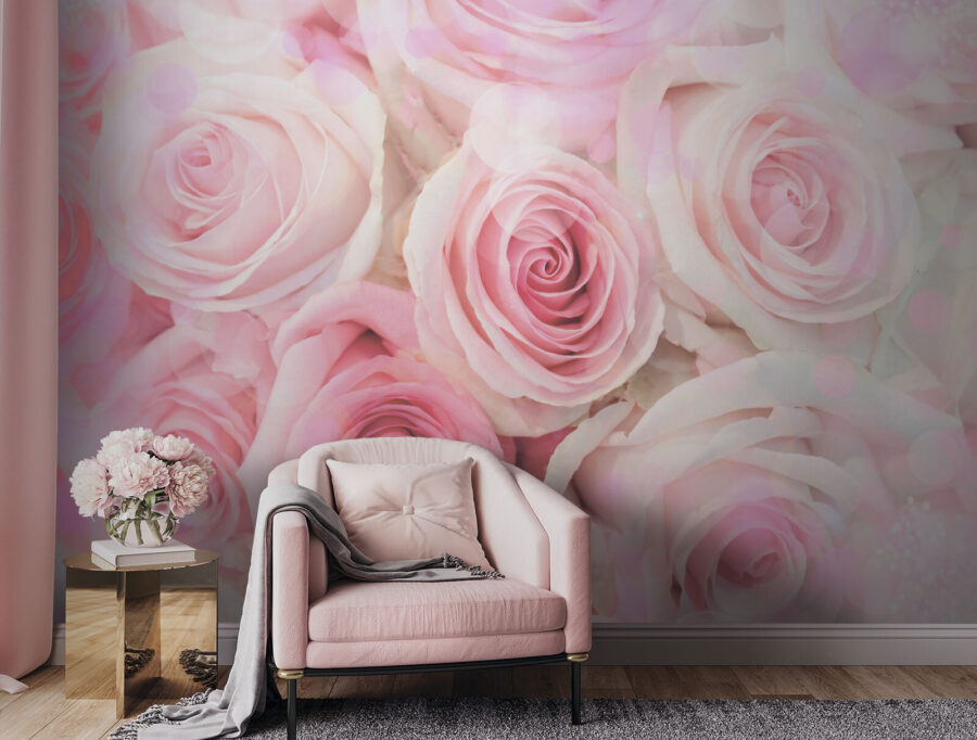 Groep roze rozen