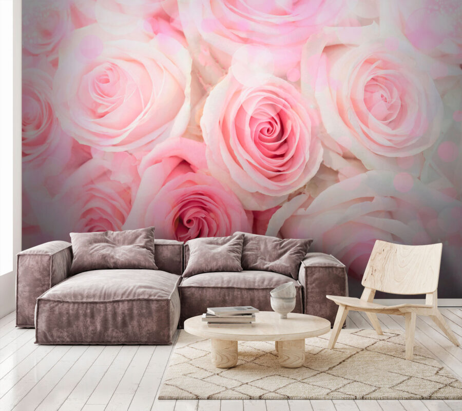 Groep roze rozen