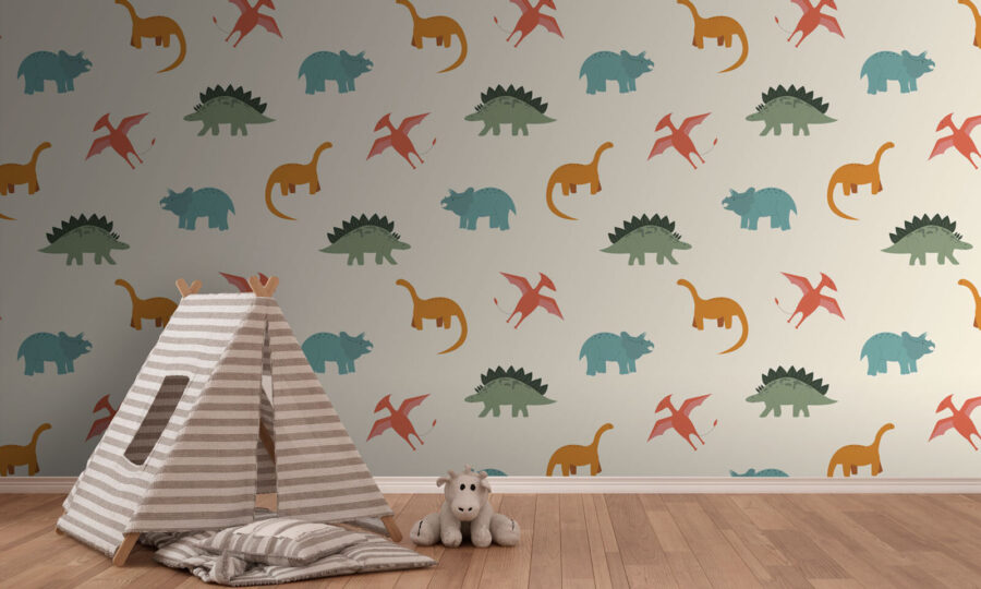 Patroon van tekenfilmdinosaurussen