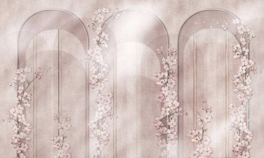 Behang met bloemen