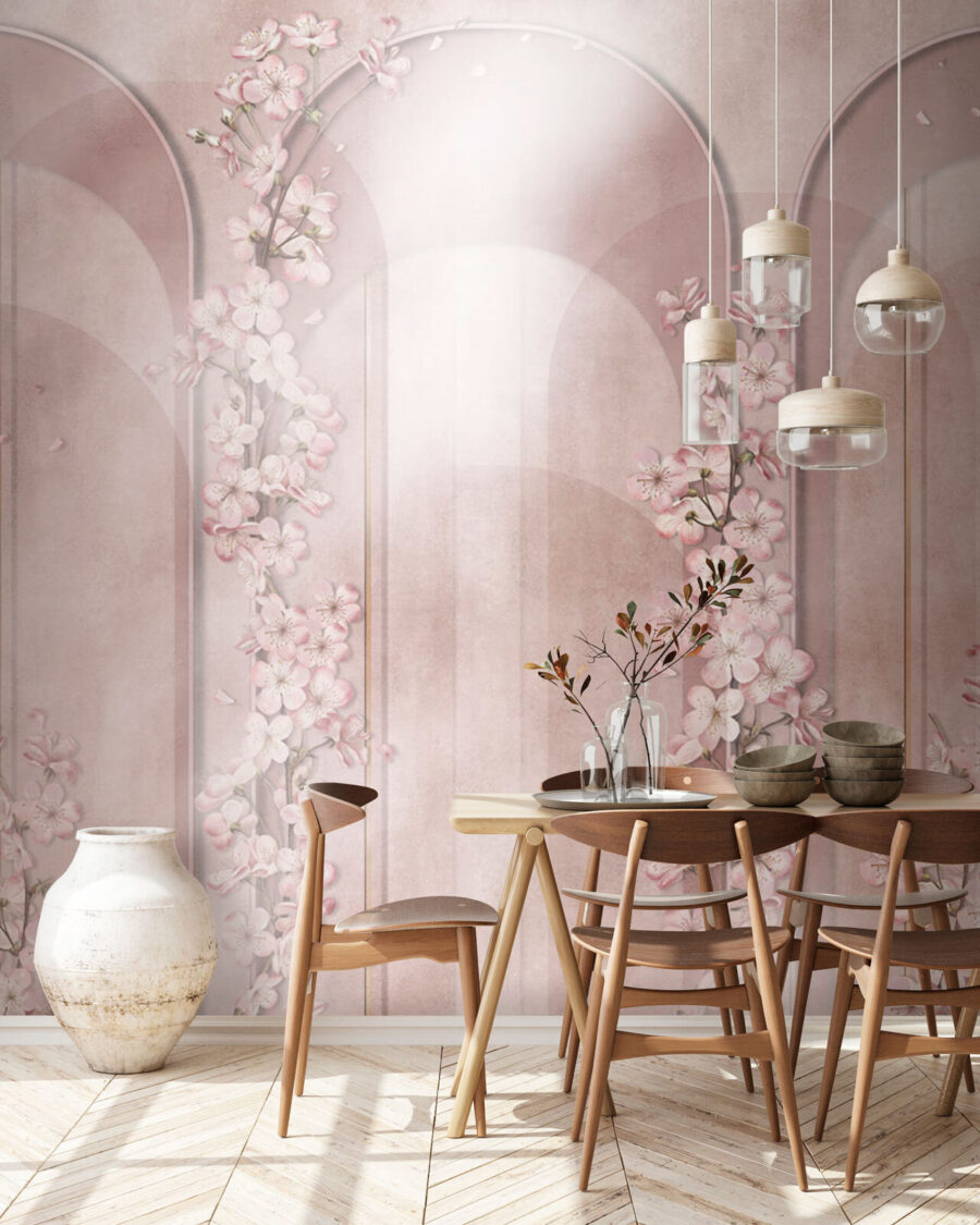 Behang met bloemen